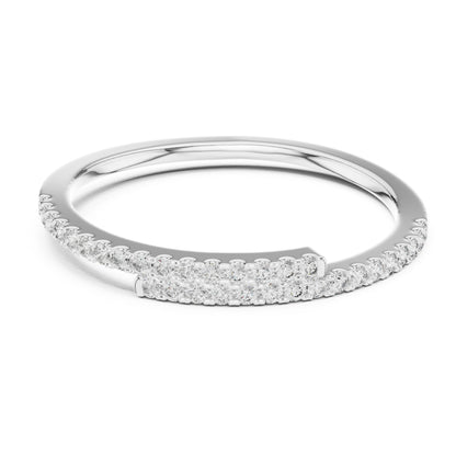 Aurora Round Lab Grown Diamond Double Row Half Eternity Ring