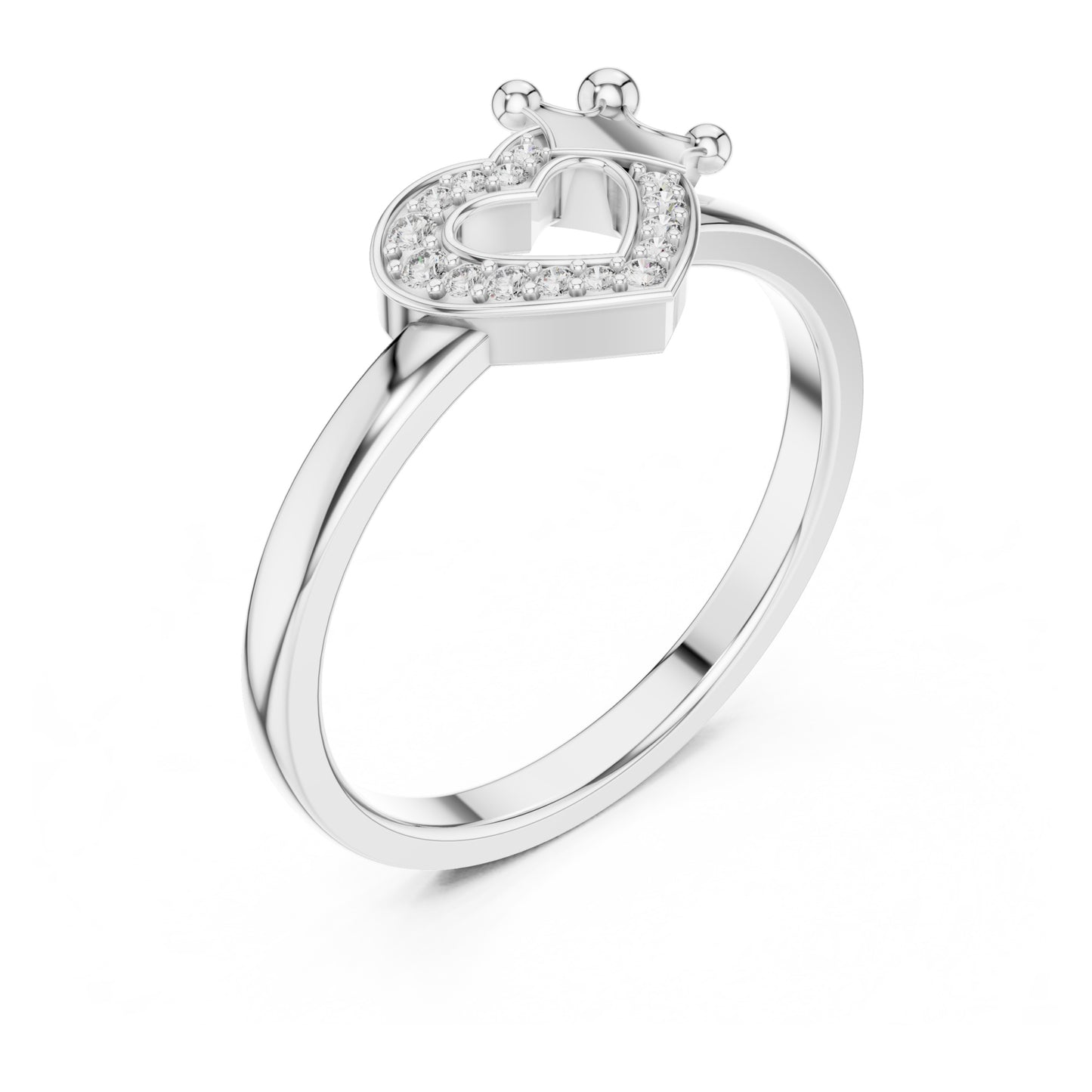 Amara Round Lab Grown Diamond Pave Heart Ring