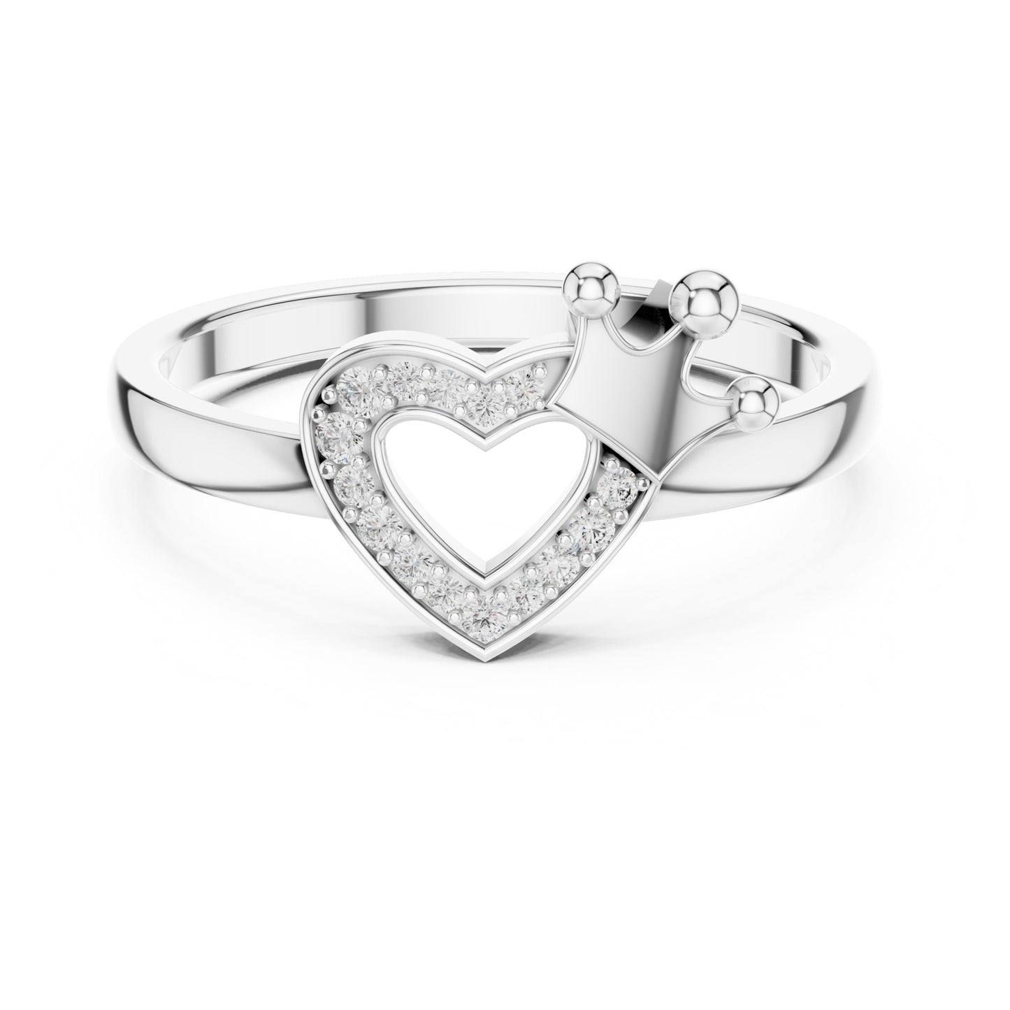 Amara Round Lab Grown Diamond Pave Heart Ring