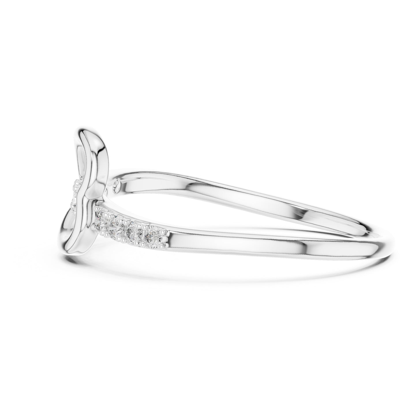 Livia Round Lab Grown Diamond Pave Crossover Ring