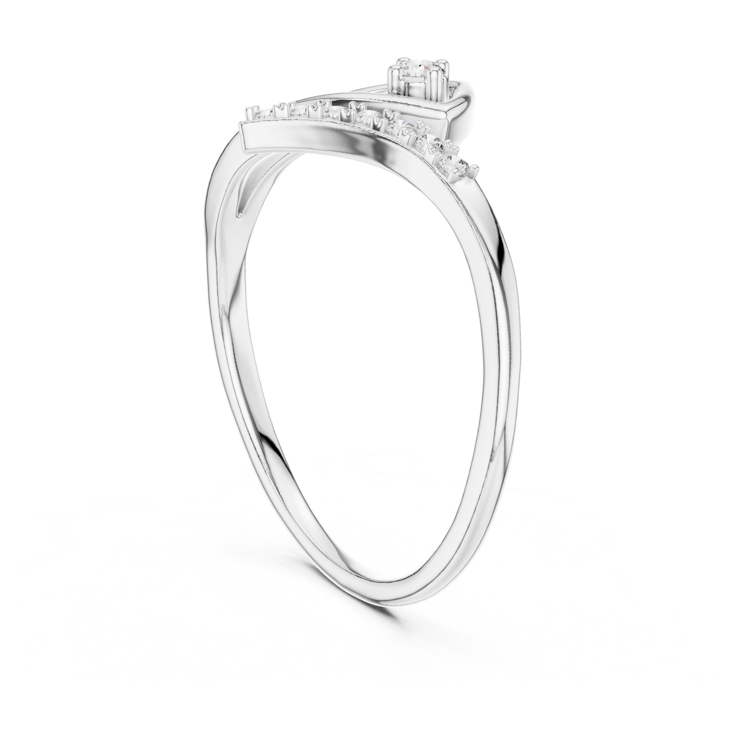 Flora Round Lab Grown Diamond Floral Open Ring