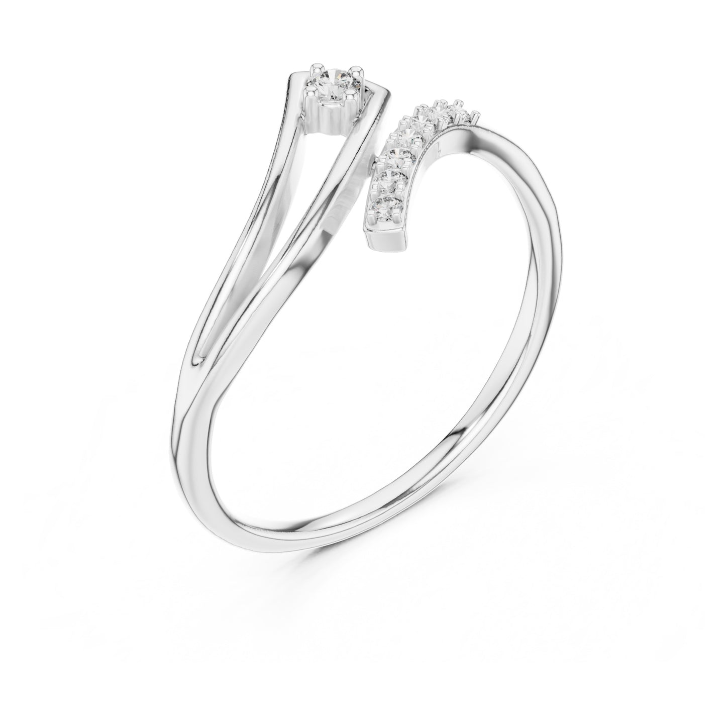 Flora Round Lab Grown Diamond Floral Open Ring