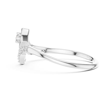 Flora Round Lab Grown Diamond Floral Open Ring