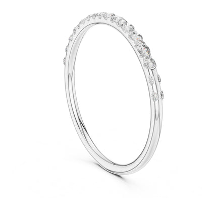 Aurora Round Lab Grown Diamond Slim Half Eternity Ring
