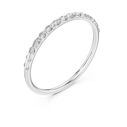 Aurora Round Lab Grown Diamond Slim Half Eternity Ring