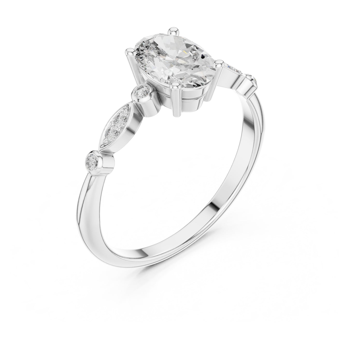 Sienna 1 Carat Oval Lab Grown Diamond Bezel Engagement Ring