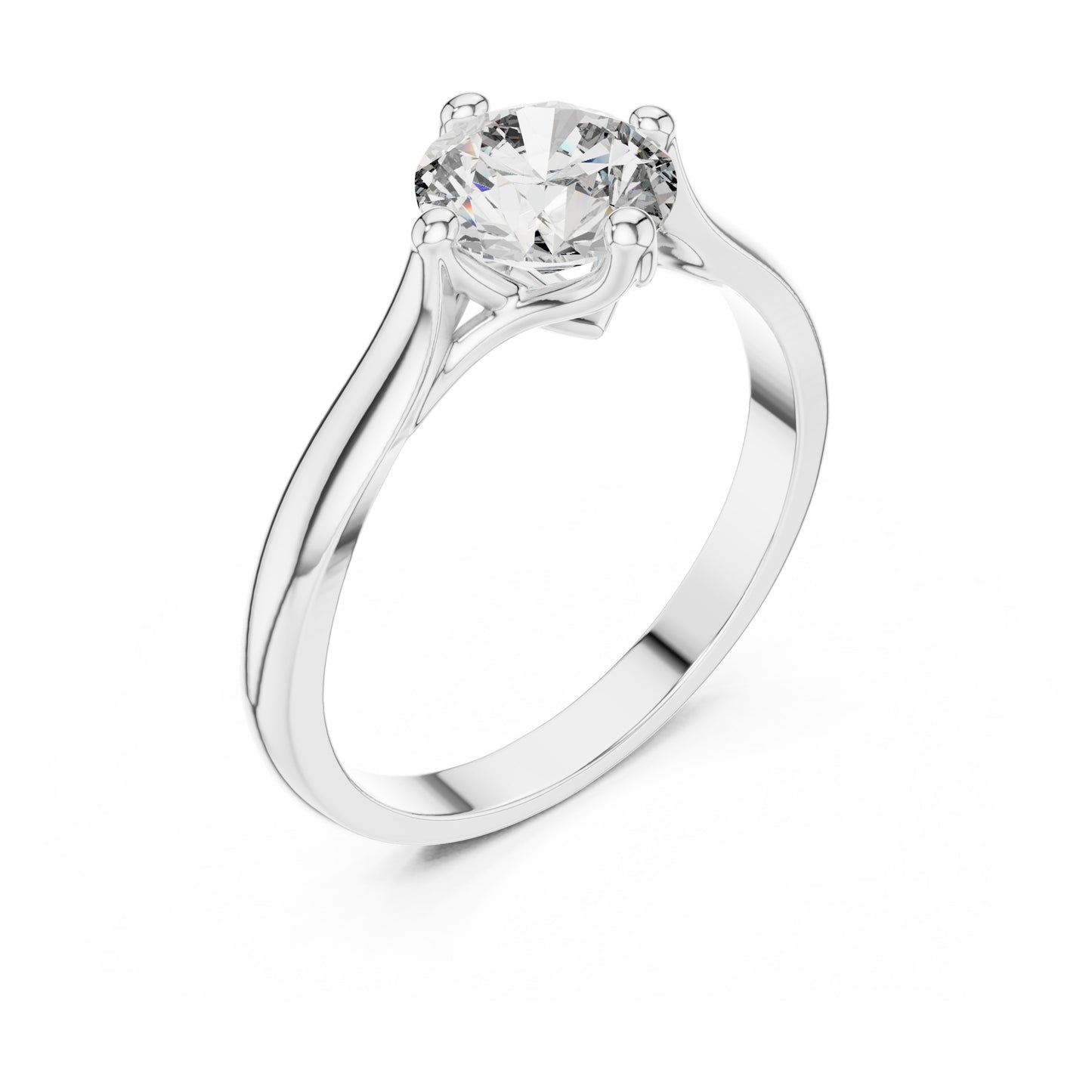 Clara 1 Carat Round Lab Grown Diamond Collet Solitaire Engagement Ring