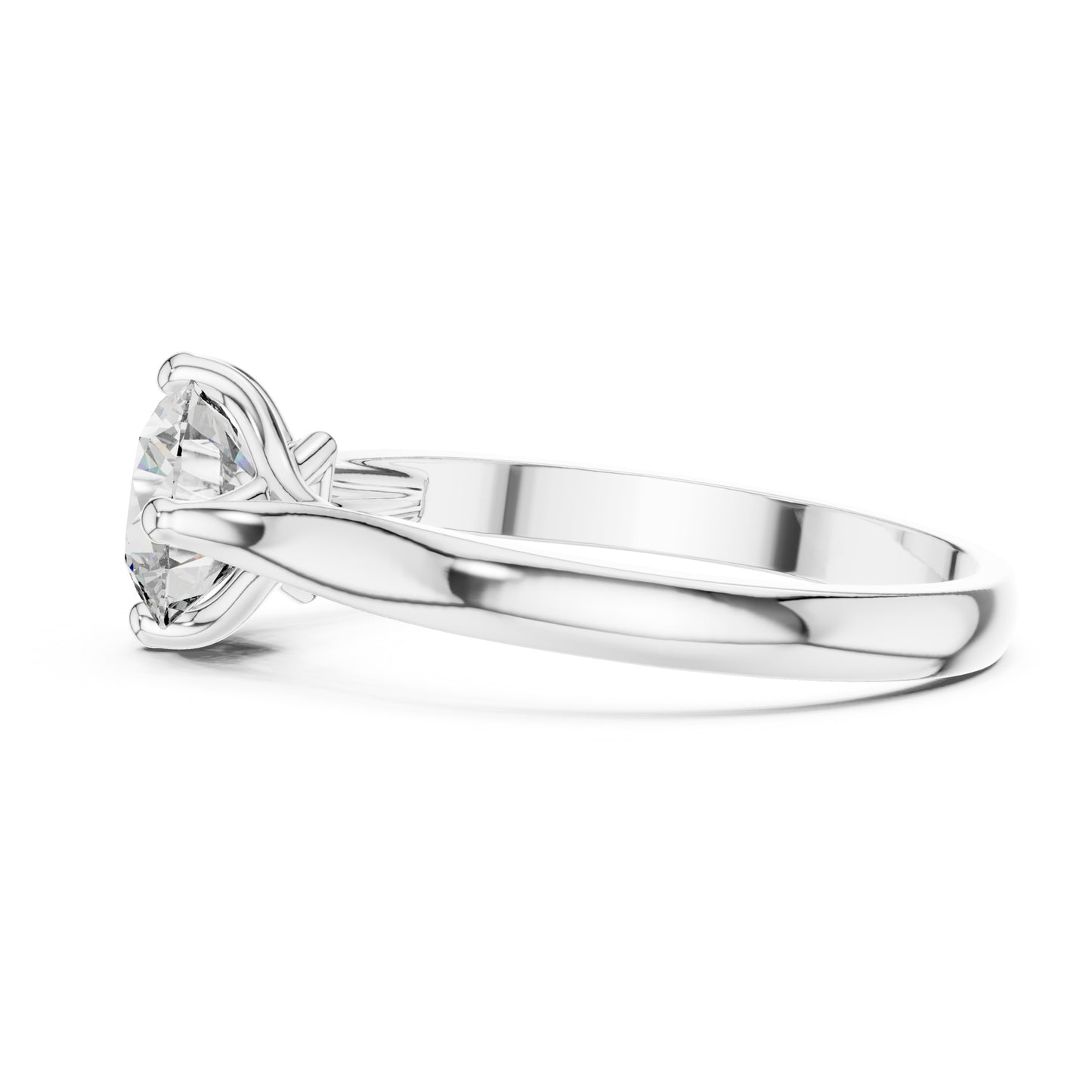 Clara 1 Carat Round Lab Grown Diamond Collet Solitaire Engagement Ring