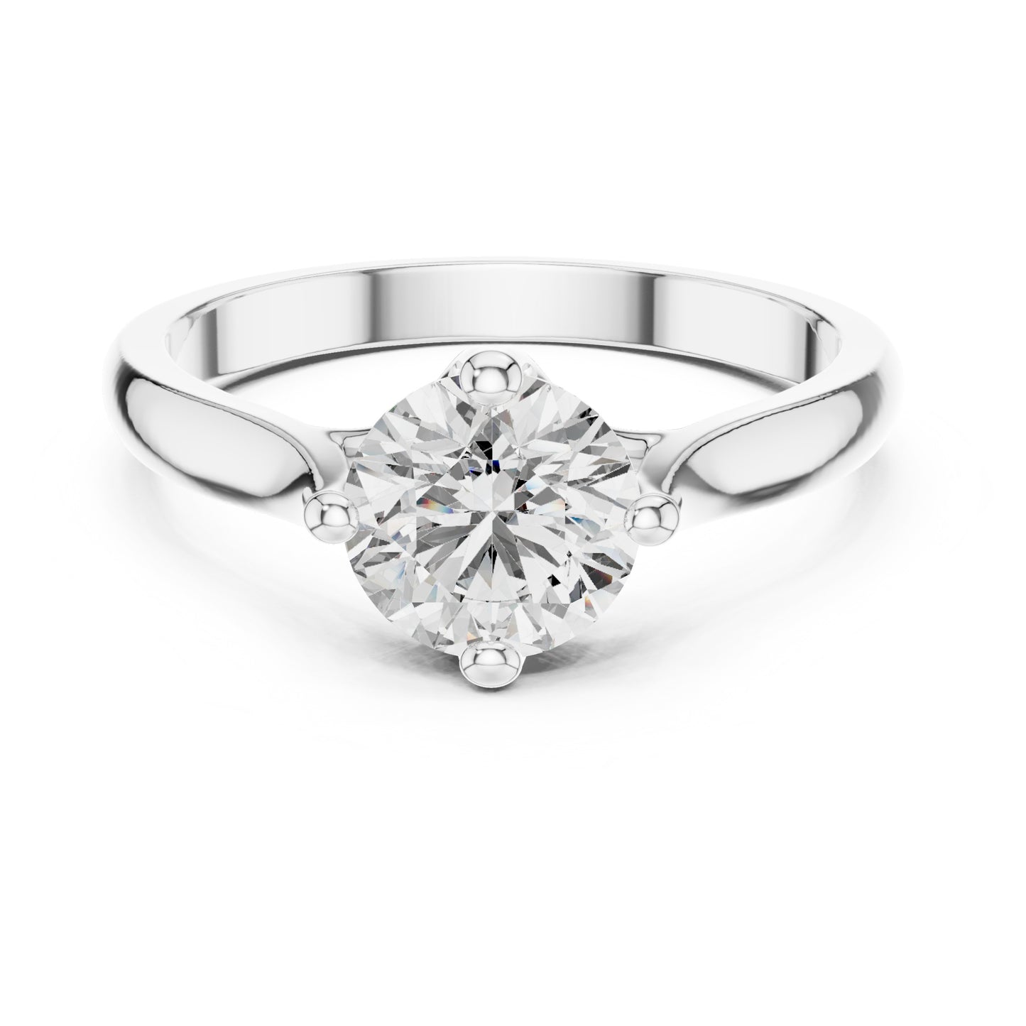 Clara 1 Carat Round Lab Grown Diamond Collet Solitaire Engagement Ring