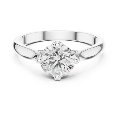 Clara 1 Carat Round Lab Grown Diamond Collet Solitaire Engagement Ring