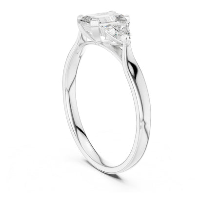 Vera 2 Carat Emerald Lab Grown Diamond Collet Three Stone Ring