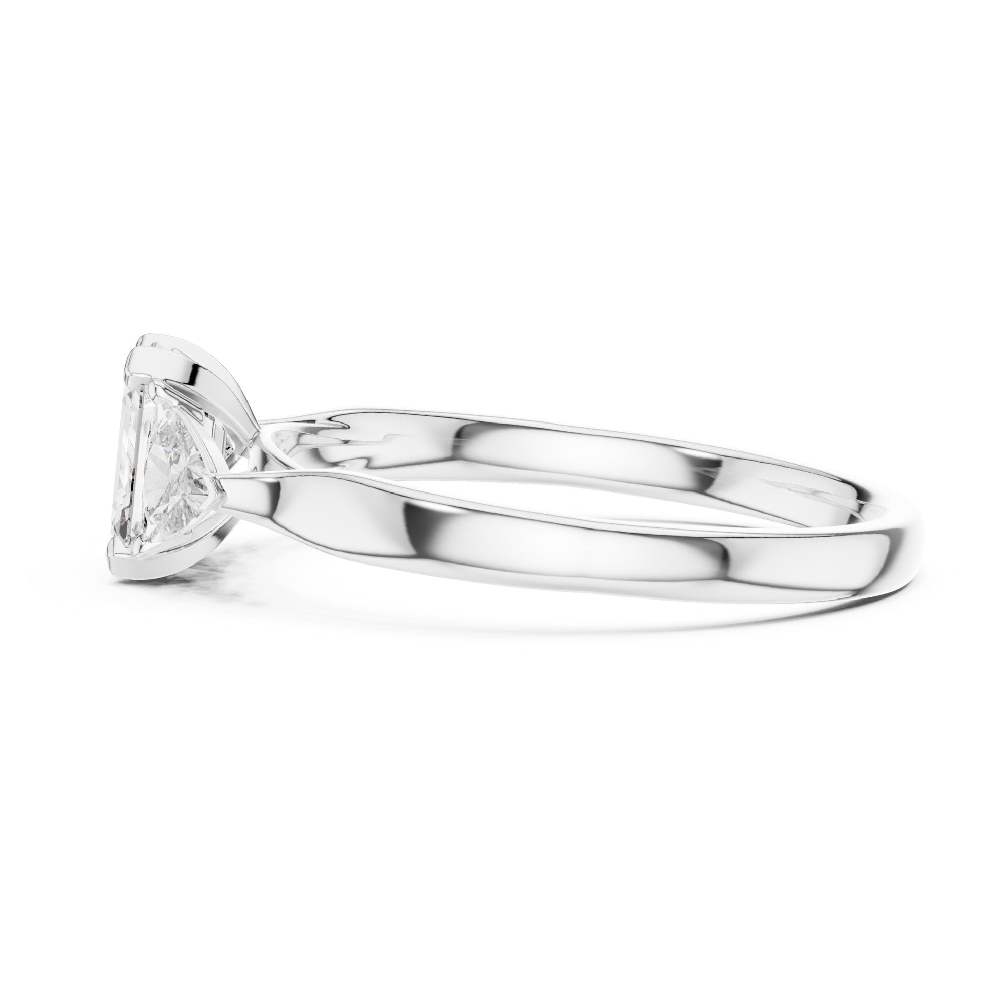 Vera 2 Carat Emerald Lab Grown Diamond Collet Three Stone Ring