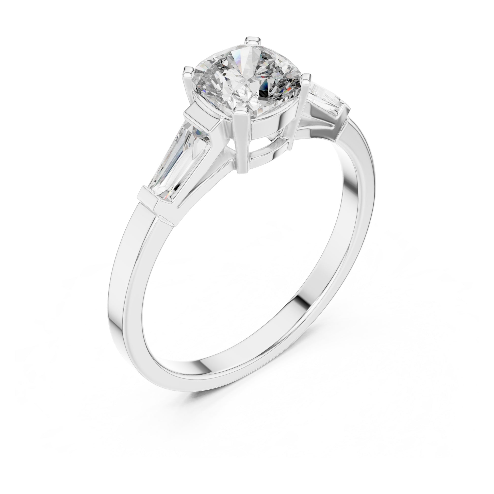 Vera 2 Carat Cushion Lab Grown Diamond Three Stone Ring