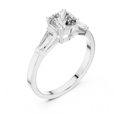 Vera 2 Carat Cushion Lab Grown Diamond Three Stone Ring