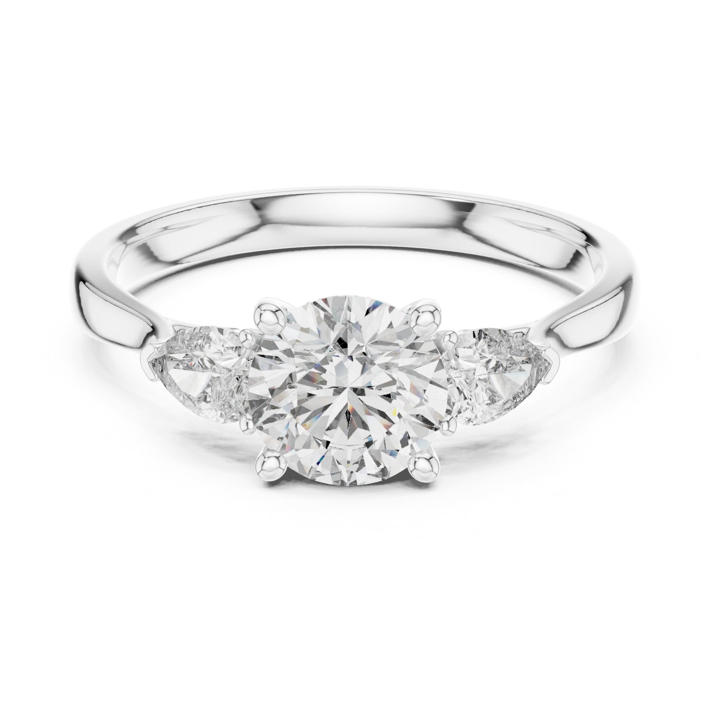 Sienna 1.5 Carat Round Lab Grown Diamond Three Stone Ring