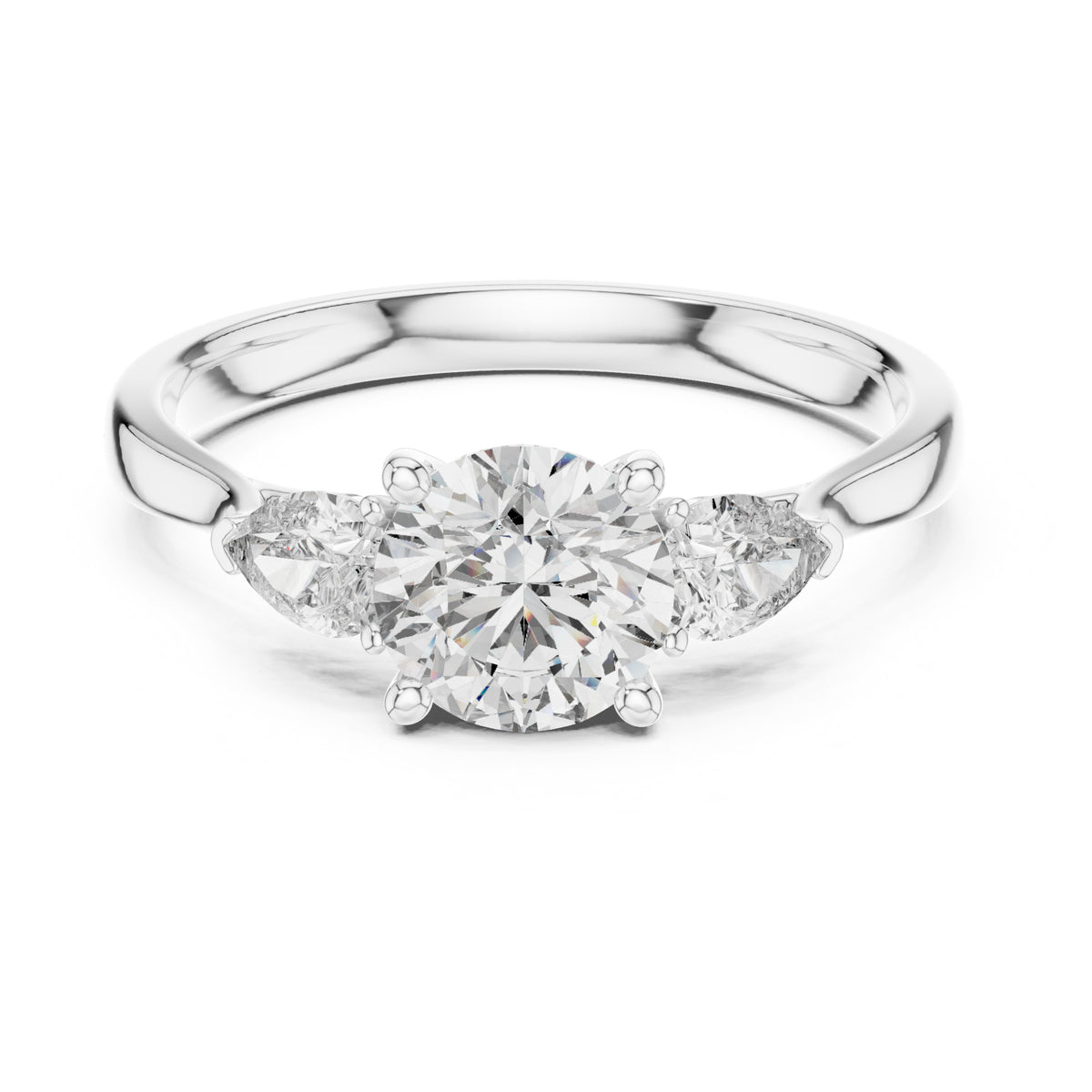 Sienna 1.5 Carat Round Lab Grown Diamond Three Stone Ring