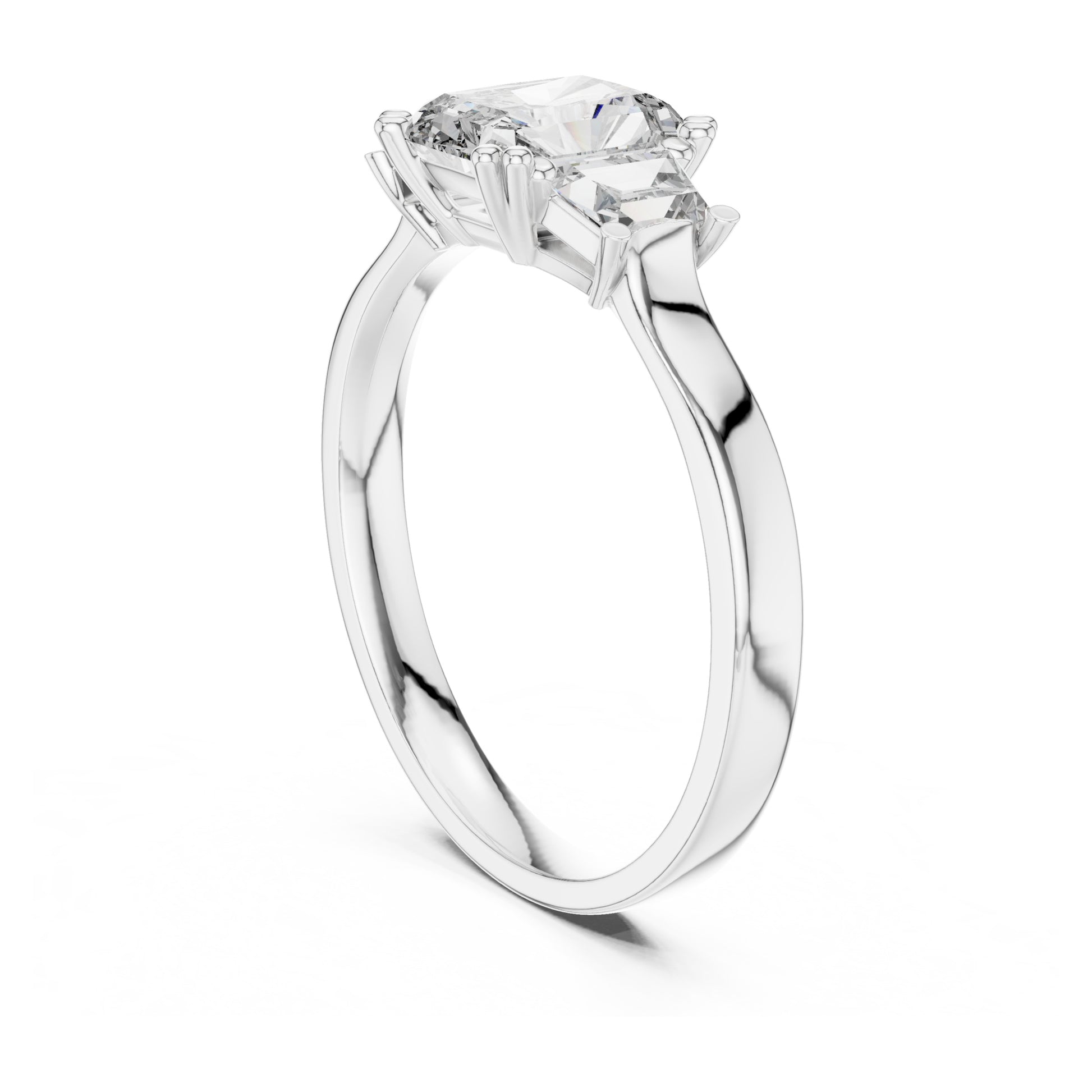 Vera Round Coloured Stone Three Stone Ring