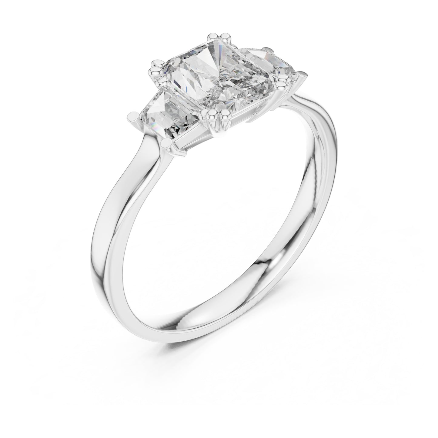 Vera Round Coloured Stone Three Stone Ring