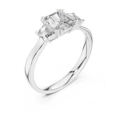 Vera Round Coloured Stone Three Stone Ring