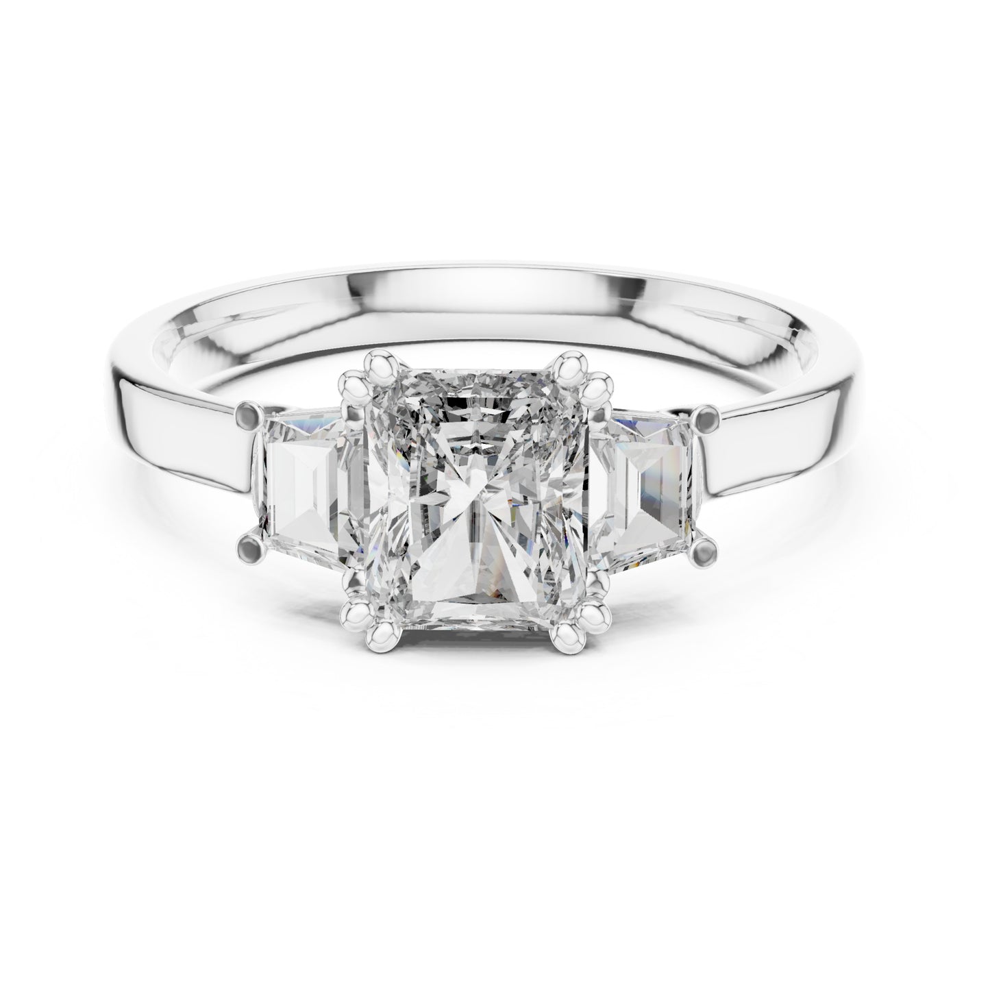 Vera Round Coloured Stone Three Stone Ring
