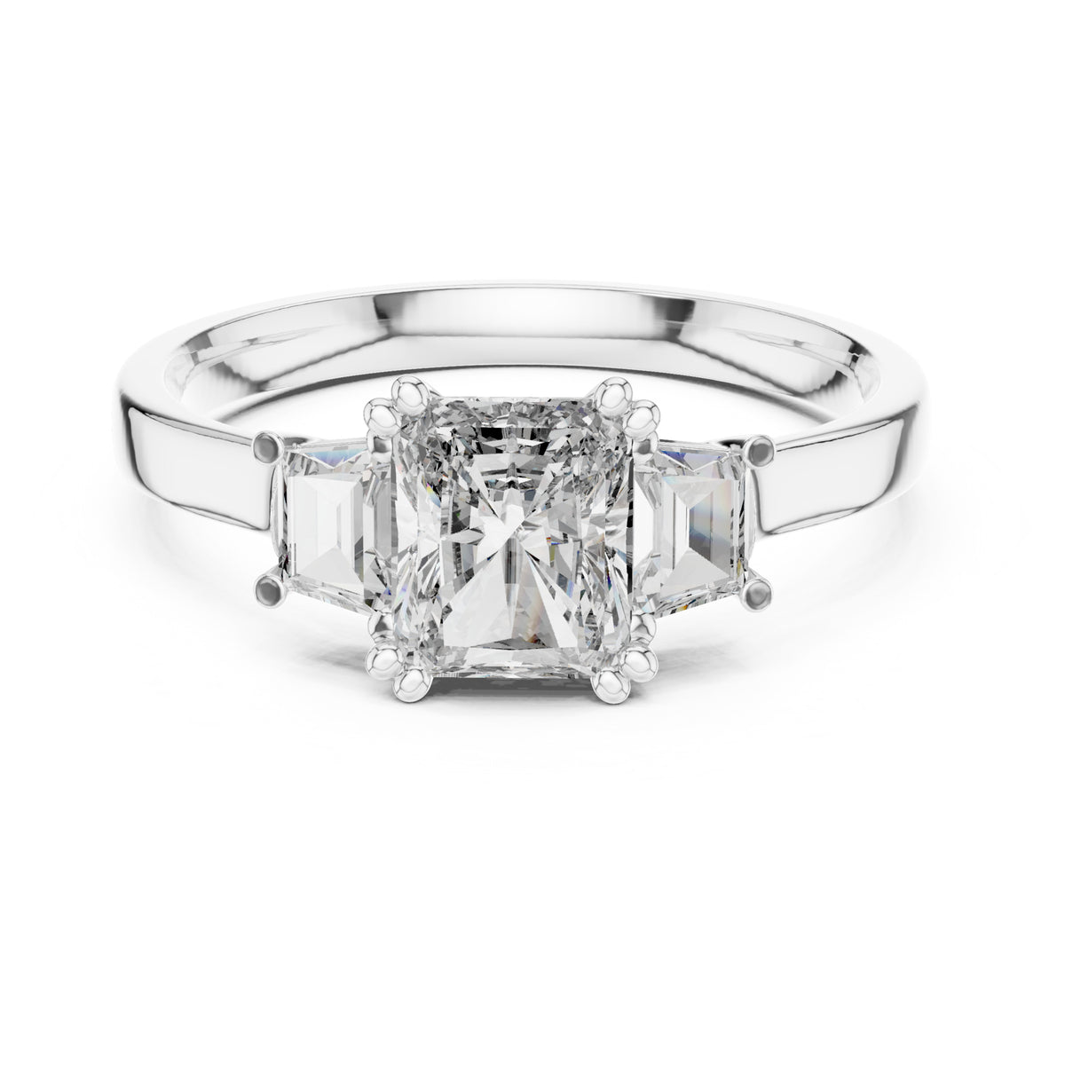 Vera Round Coloured Stone Three Stone Ring