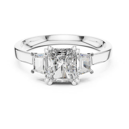 Vera Round Coloured Stone Three Stone Ring