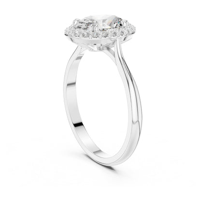 Celeste 1.5 Carat Oval Lab Grown Diamond Claw Halo Ring