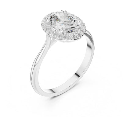 Celeste 1.5 Carat Oval Lab Grown Diamond Claw Halo Ring