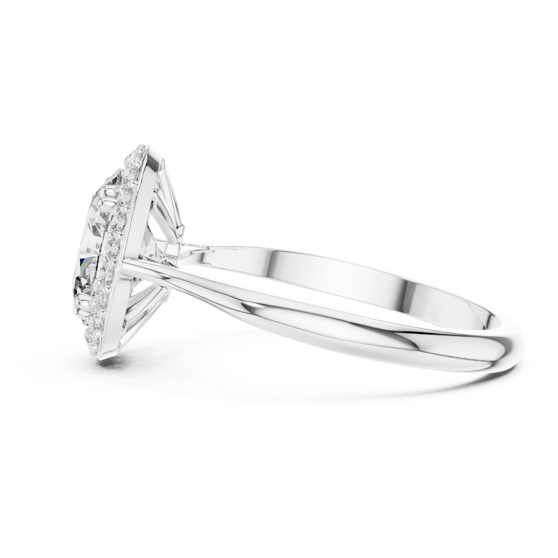 Celeste 1.5 Carat Oval Lab Grown Diamond Claw Halo Ring