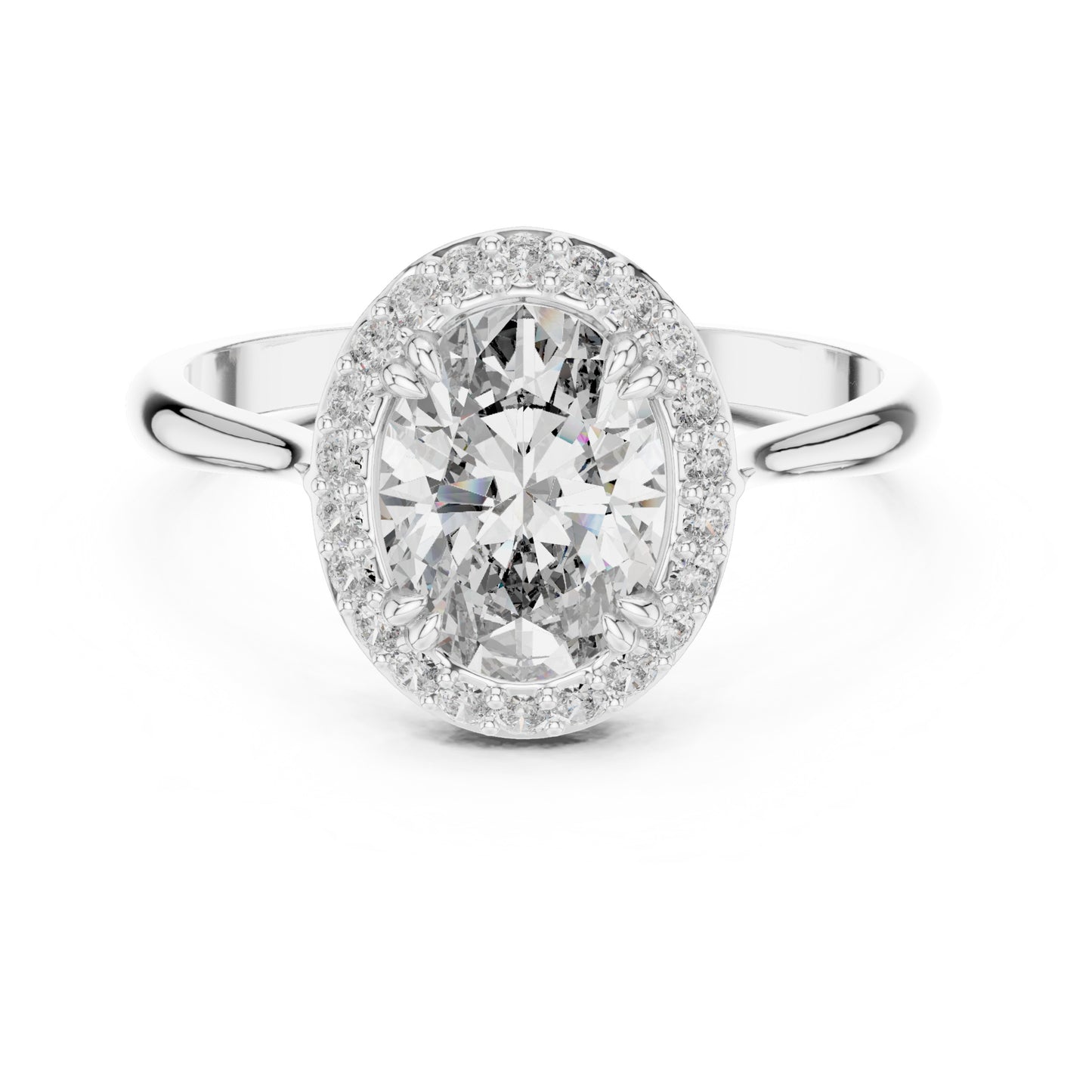 Celeste 1.5 Carat Oval Lab Grown Diamond Claw Halo Ring