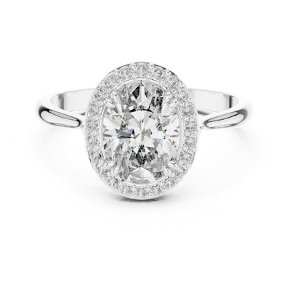 Celeste 1.5 Carat Oval Lab Grown Diamond Claw Halo Ring