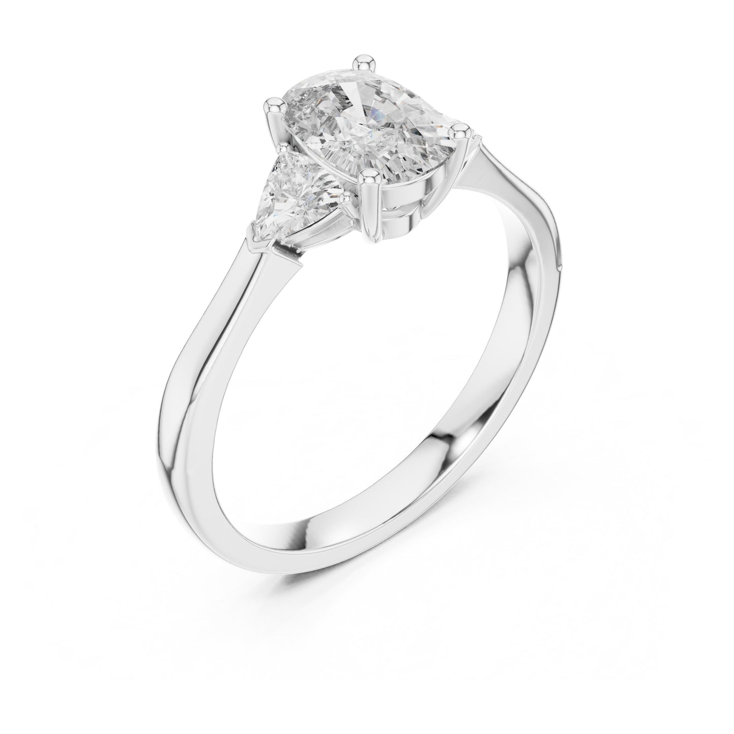 Sienna 1 Carat Cushion Lab Grown Diamond Three Stone Ring