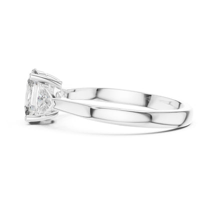 Sienna 1 Carat Cushion Lab Grown Diamond Three Stone Ring
