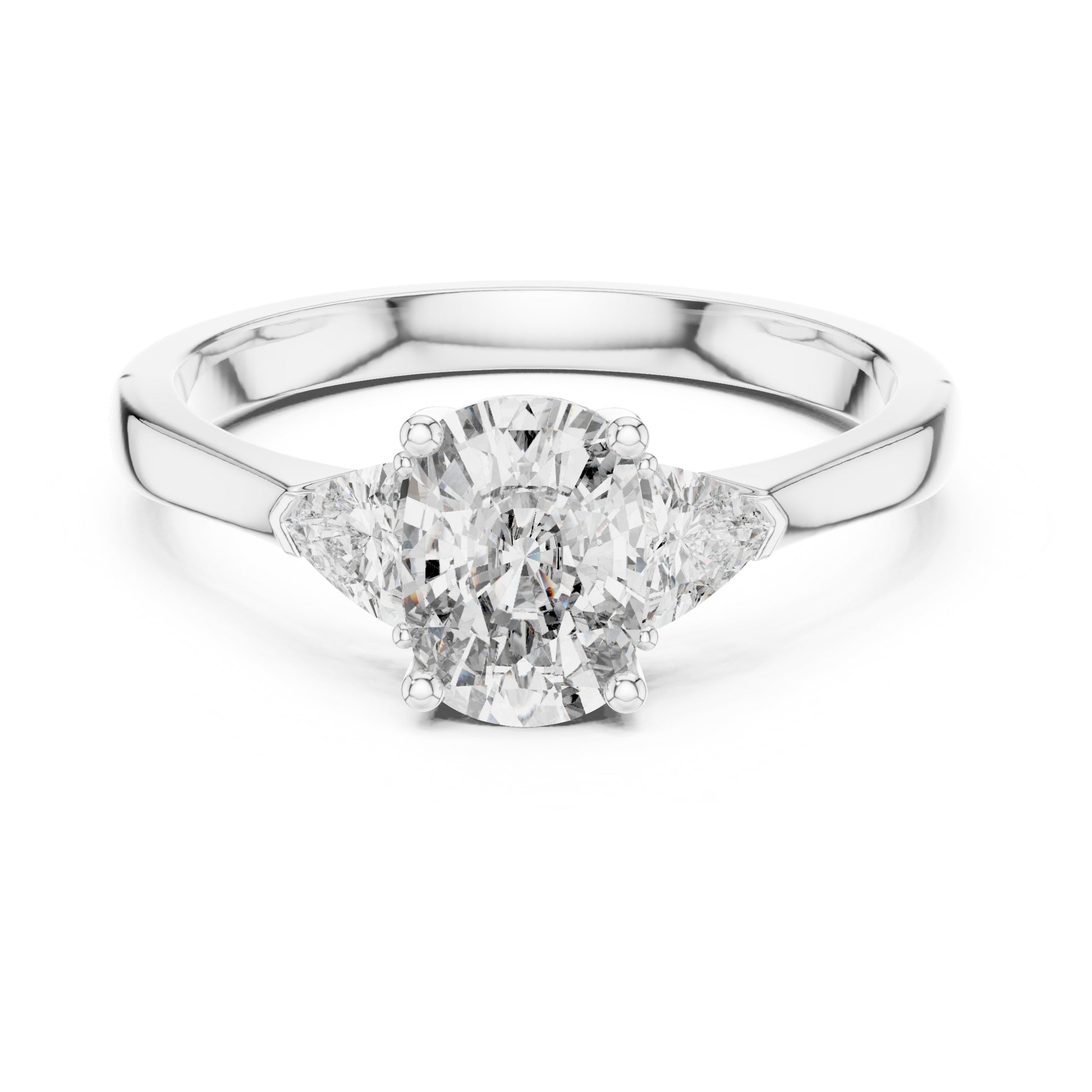 Sienna 1 Carat Cushion Lab Grown Diamond Three Stone Ring