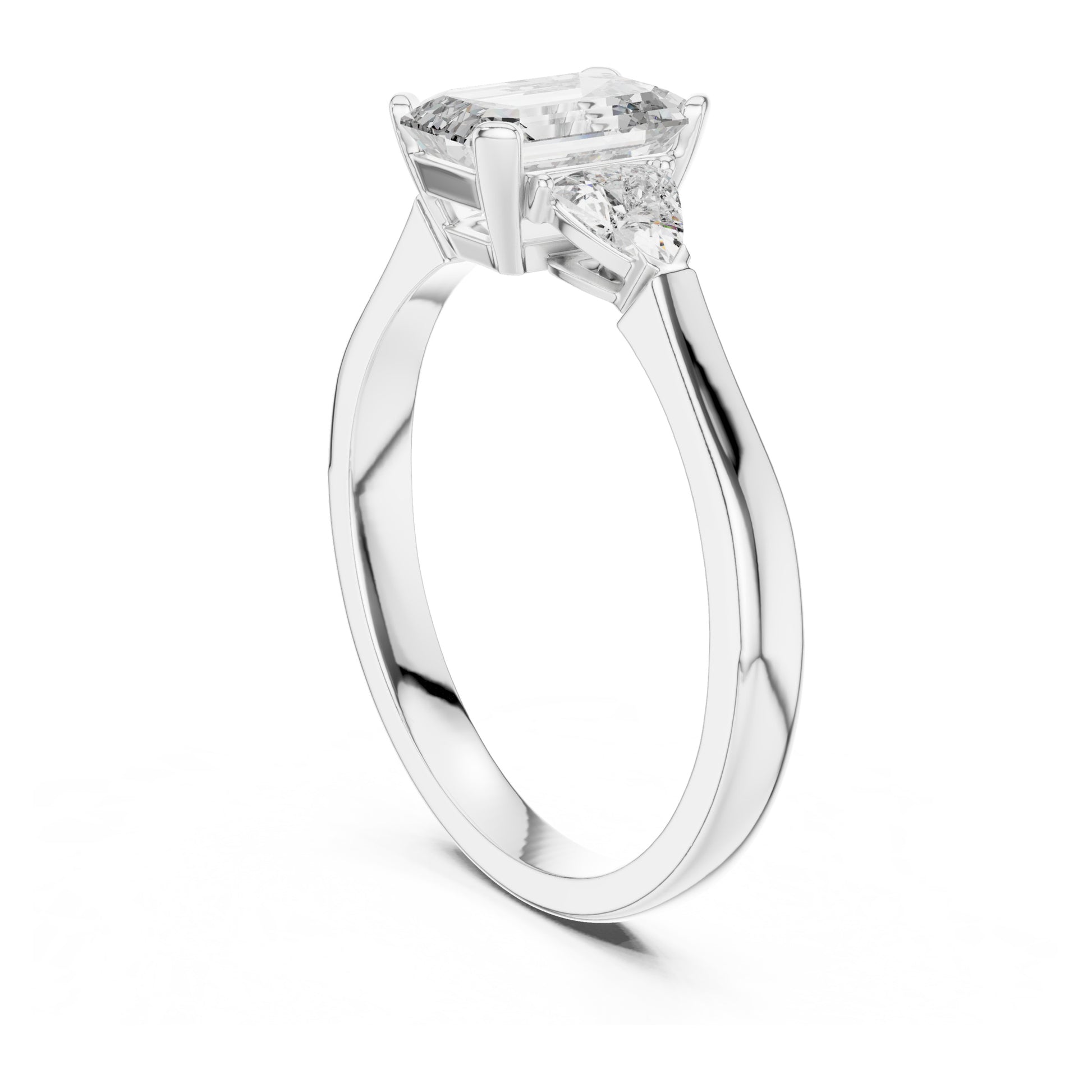 Vera 1 Carat Emerald Lab Grown Diamond Collet Three Stone Ring