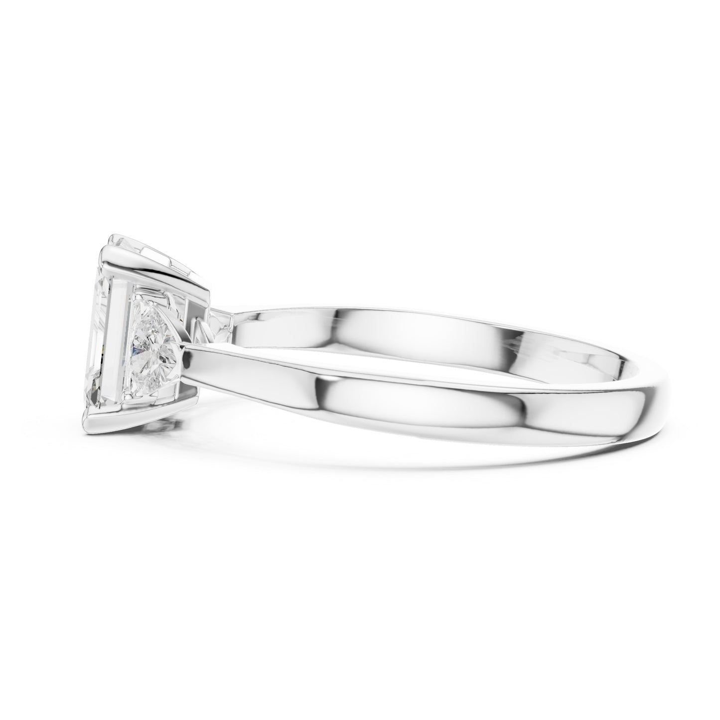 Vera 1 Carat Emerald Lab Grown Diamond Collet Three Stone Ring