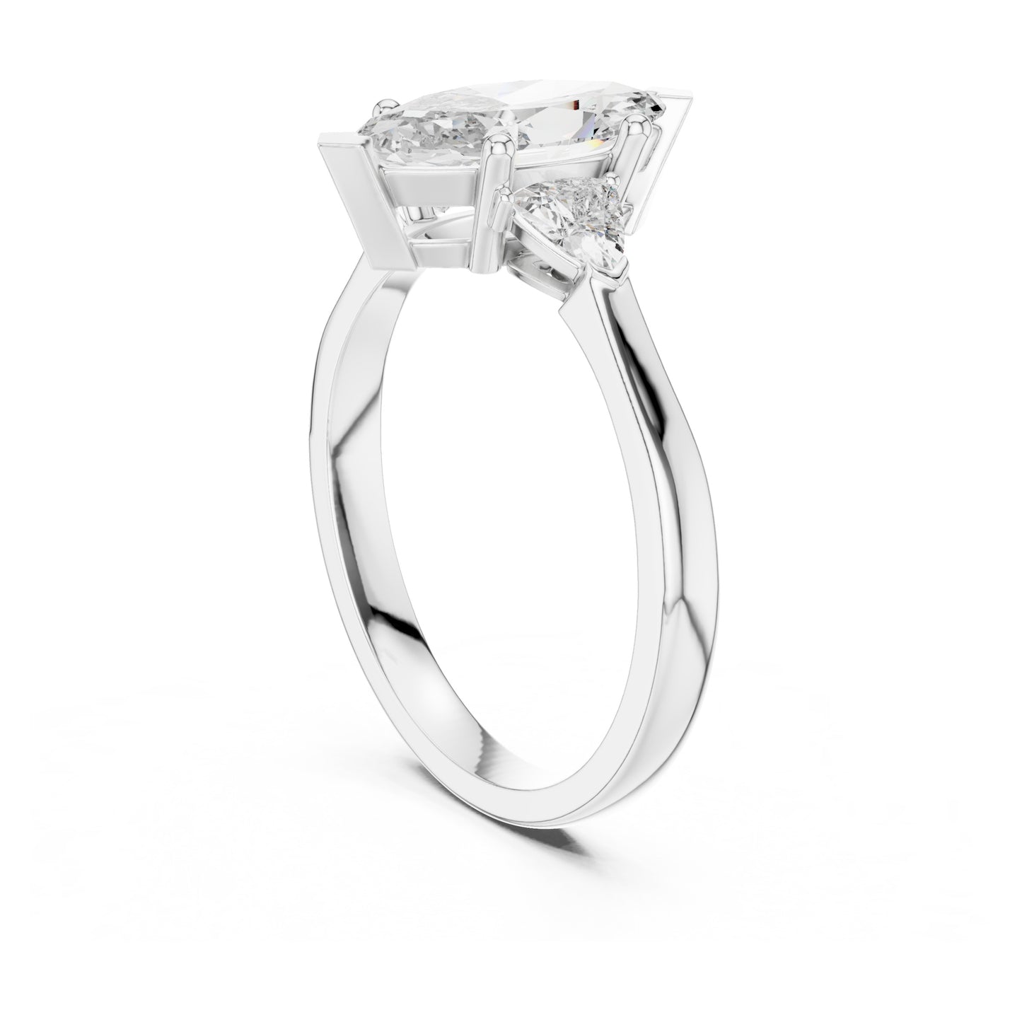 Sienna 1 Carat Marquise Lab Grown Diamond Collet Three Stone Ring