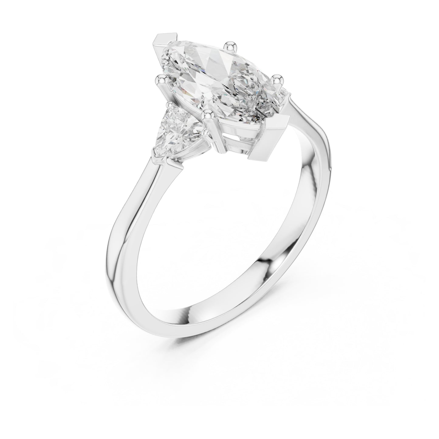Sienna 1 Carat Marquise Lab Grown Diamond Collet Three Stone Ring