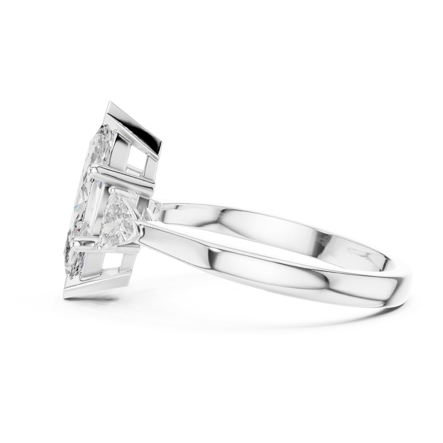 Sienna 1 Carat Marquise Lab Grown Diamond Collet Three Stone Ring
