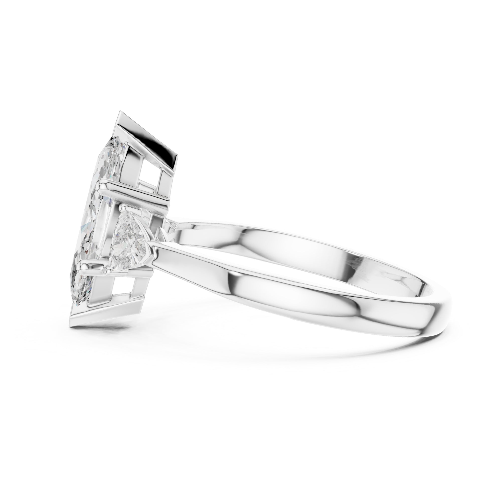 Sienna 1 Carat Marquise Lab Grown Diamond Collet Three Stone Ring