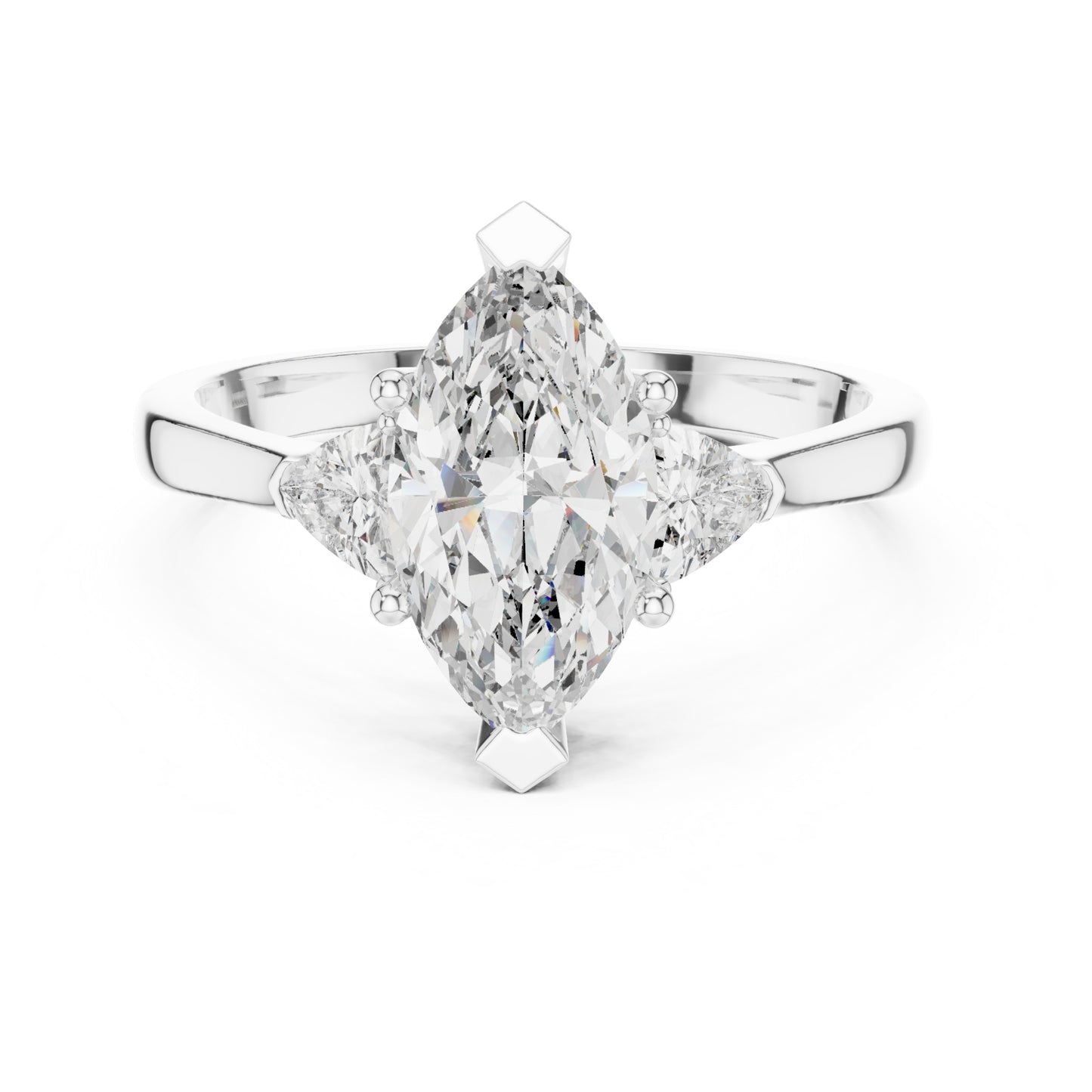 Sienna 1 Carat Marquise Lab Grown Diamond Collet Three Stone Ring