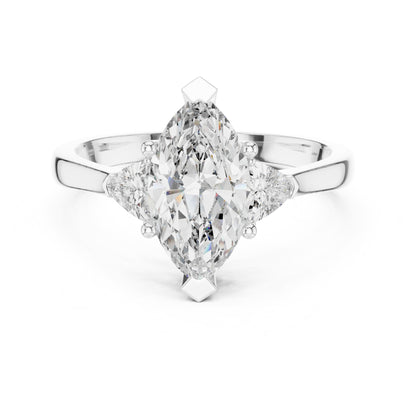 Sienna 1 Carat Marquise Lab Grown Diamond Collet Three Stone Ring