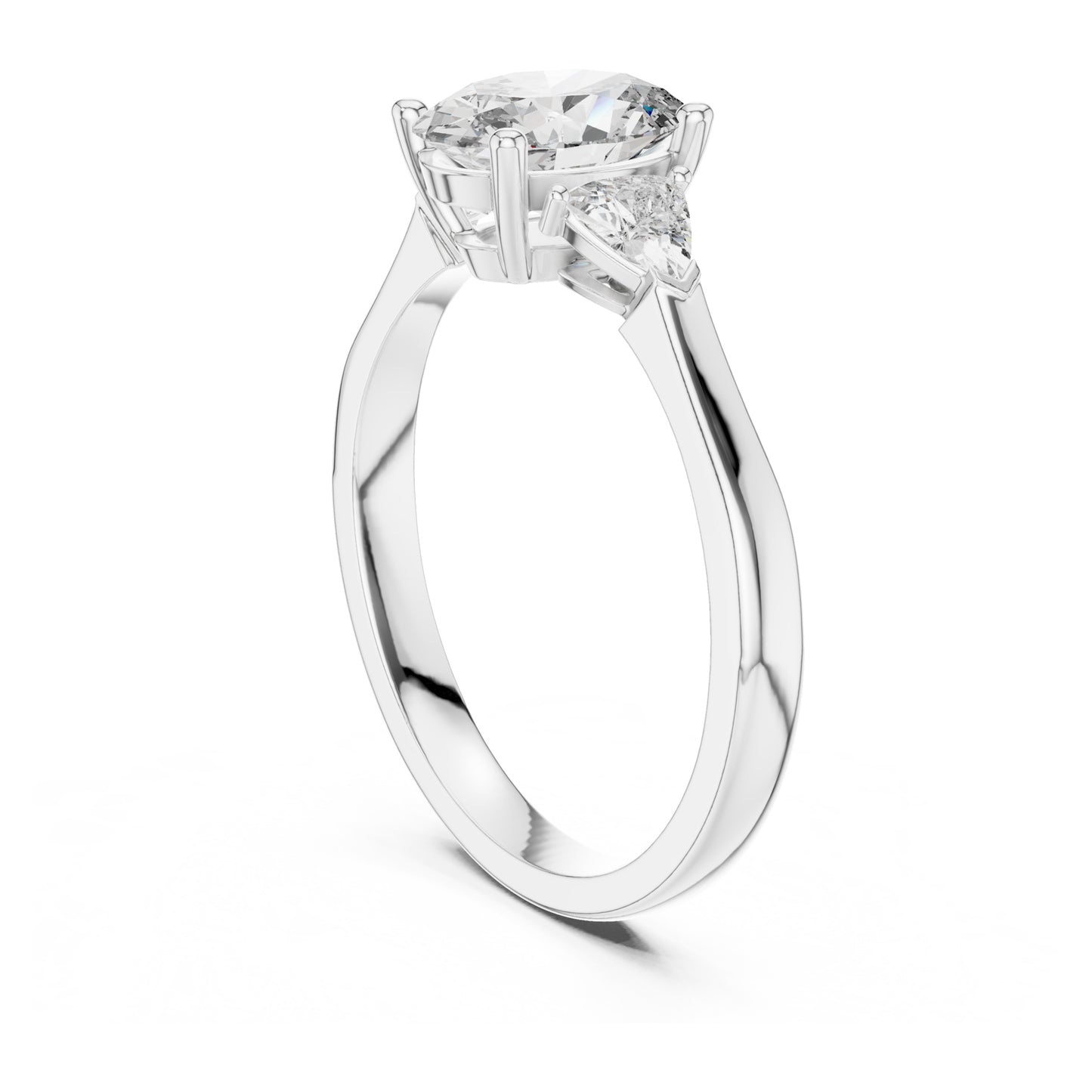 Sienna 1 Carat Oval Lab Grown Diamond Slim Three Stone Ring