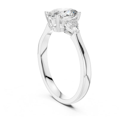 Sienna 1 Carat Oval Lab Grown Diamond Slim Three Stone Ring