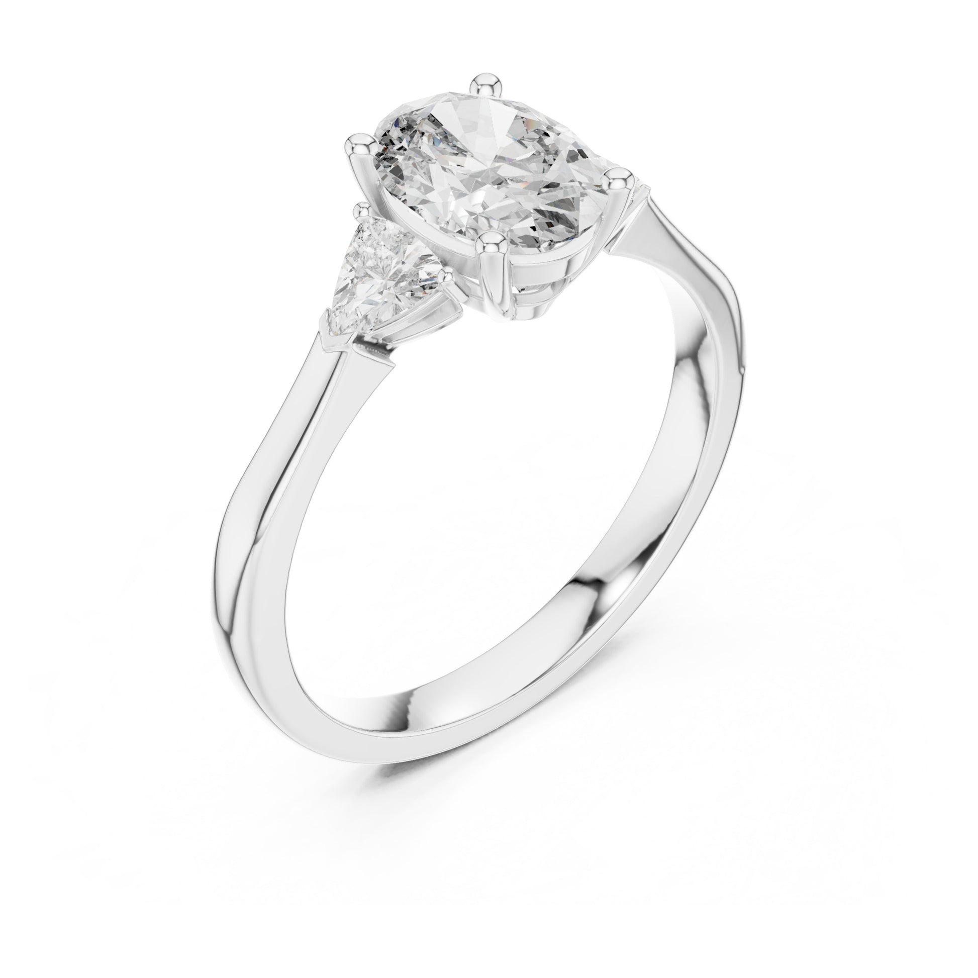 Sienna 1 Carat Oval Lab Grown Diamond Slim Three Stone Ring