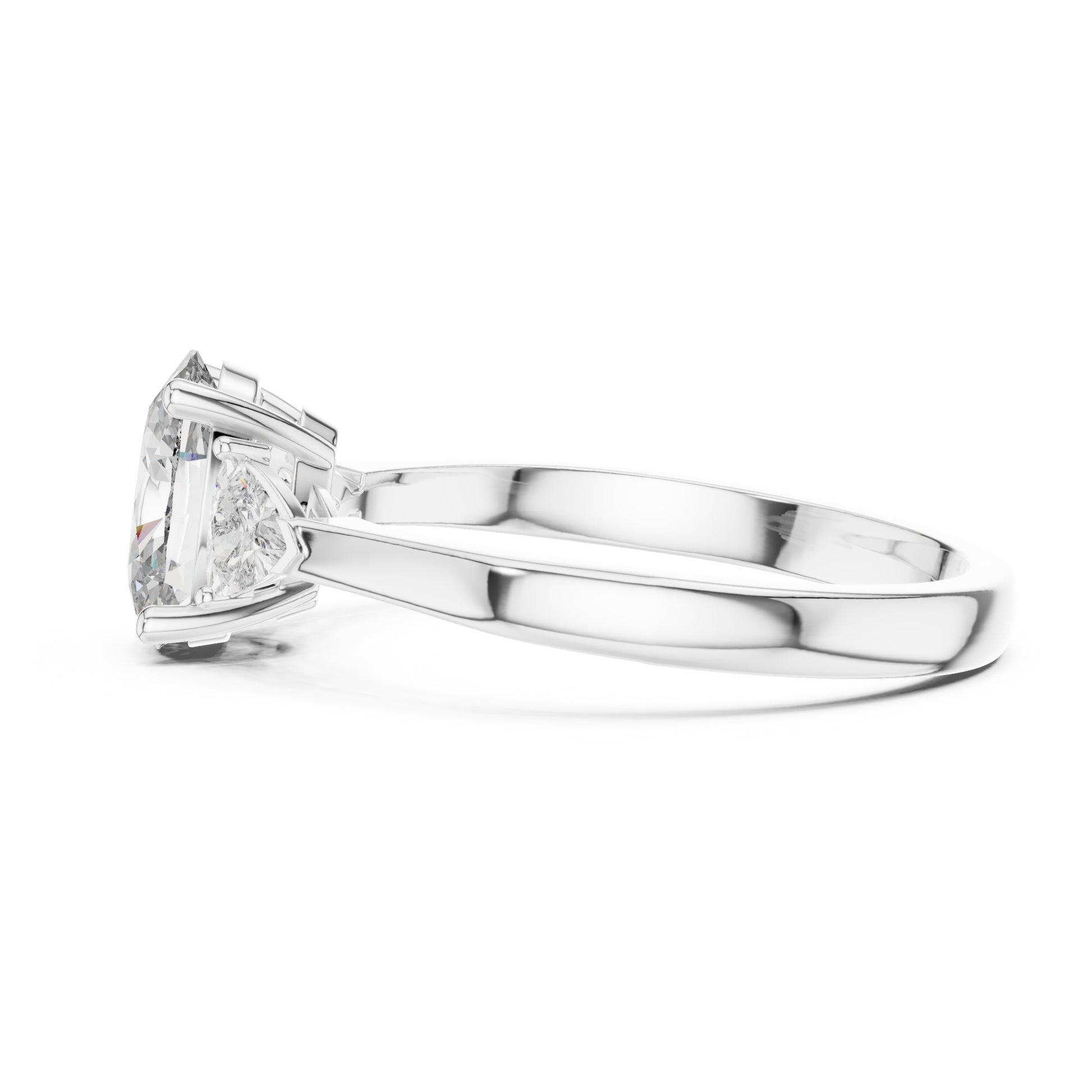 Sienna 1 Carat Oval Lab Grown Diamond Slim Three Stone Ring