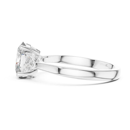 Sienna 1 Carat Oval Lab Grown Diamond Slim Three Stone Ring