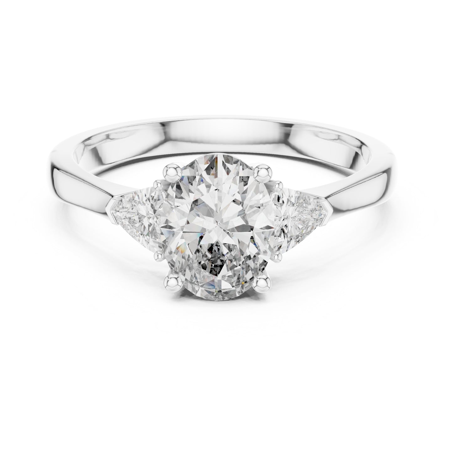 Sienna 1 Carat Oval Lab Grown Diamond Slim Three Stone Ring