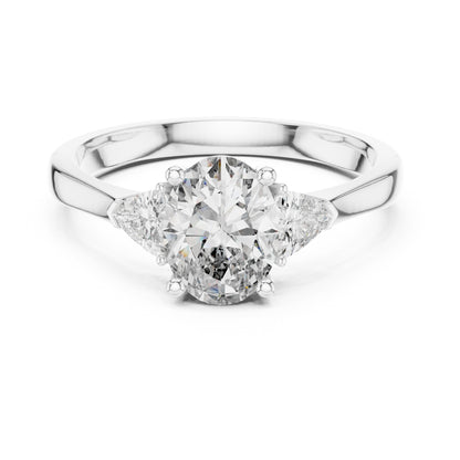 Sienna 1 Carat Oval Lab Grown Diamond Slim Three Stone Ring