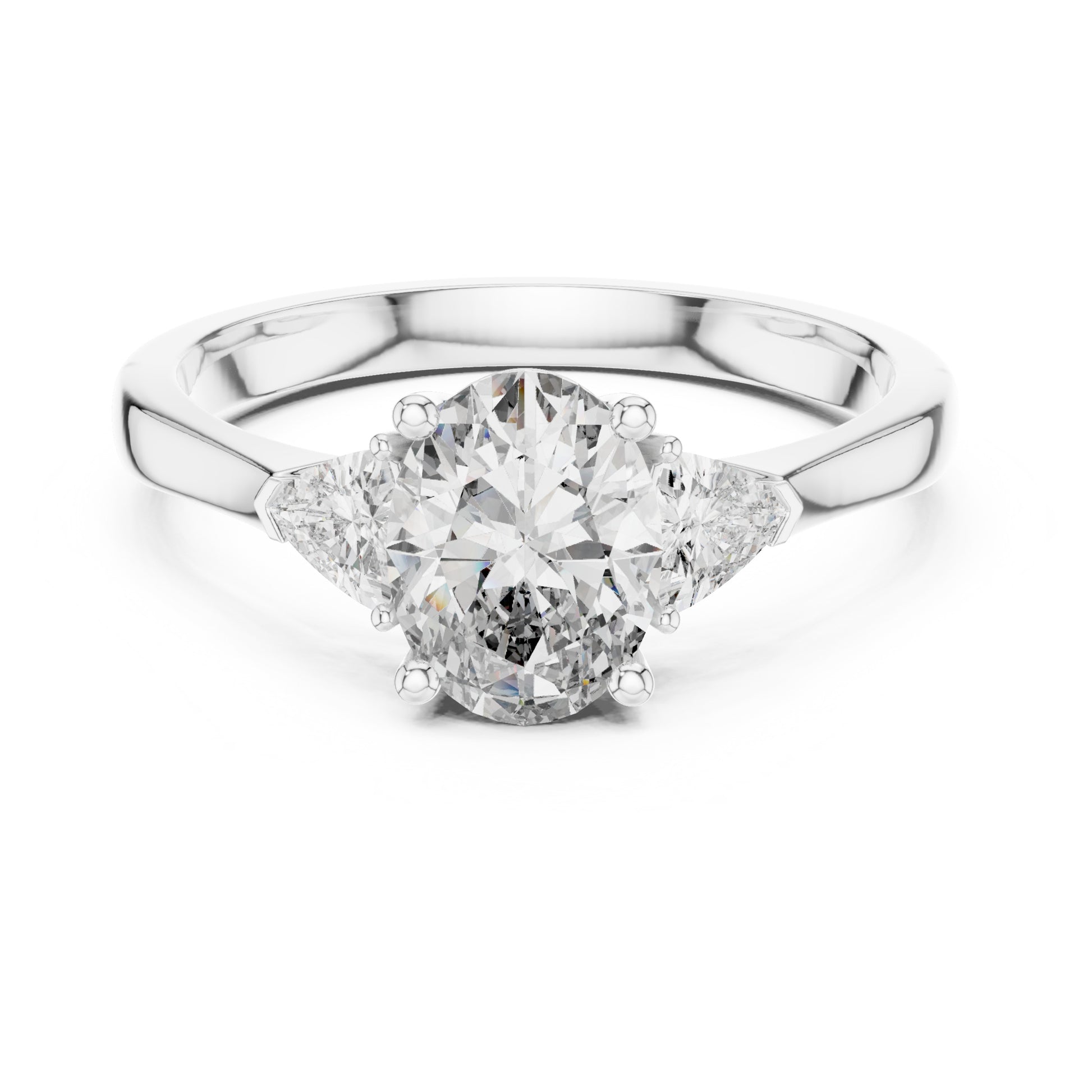 Sienna 1 Carat Oval Lab Grown Diamond Slim Three Stone Ring
